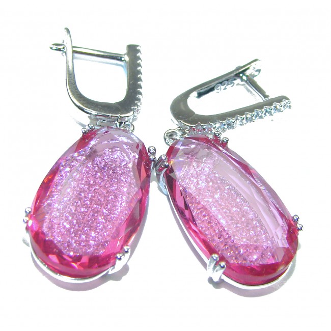 Blooming Orchid Pink Topaz .925 Sterling Silver handcrafted Earrings