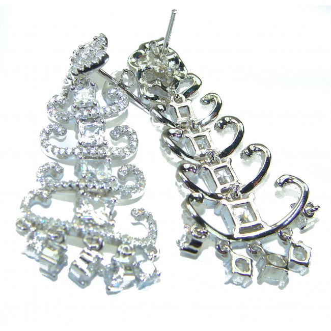 Exclusive White Topaz .925 Sterling Silver handcrafted Earrings