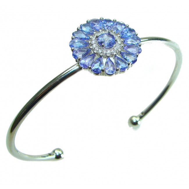 Precious Natural Tanznaite .925 Sterling Silver Bangle bracelet