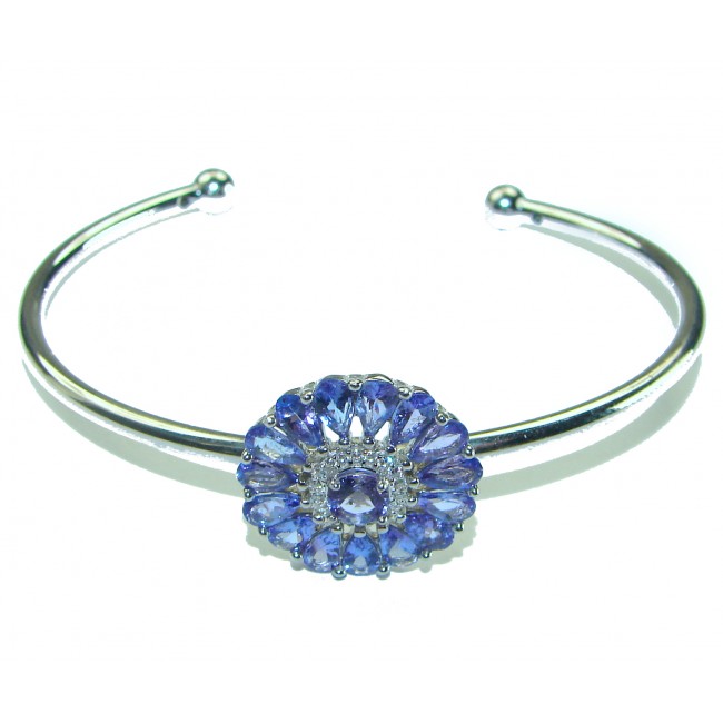 Precious Natural Tanznaite .925 Sterling Silver Bangle bracelet