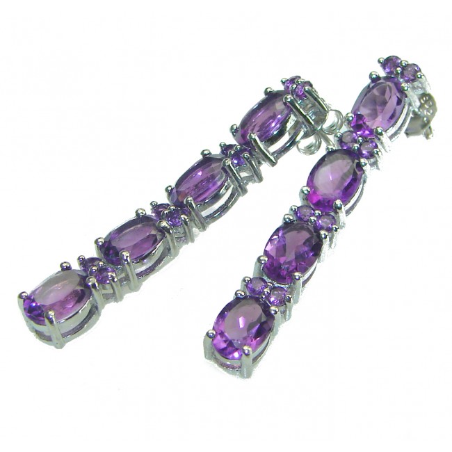 Purple Desire authentic Amethyst 14K Rose Gold over .925 Sterling Silver earrings