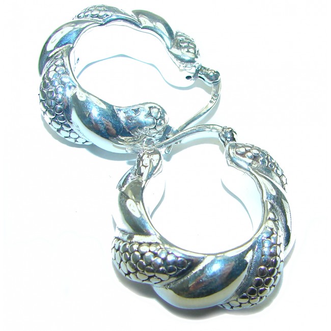 Highly Polished Fancy .925 Sterling Silver Italy made Earrings