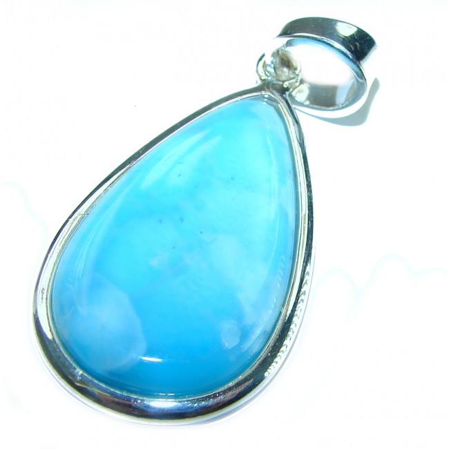 Natural Larimar .925 Sterling Silver handcrafted pendant