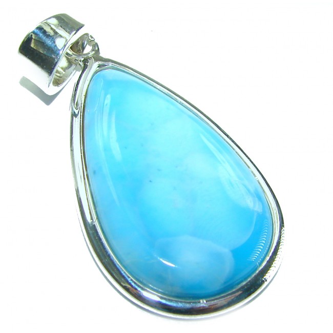 Natural Larimar .925 Sterling Silver handcrafted pendant