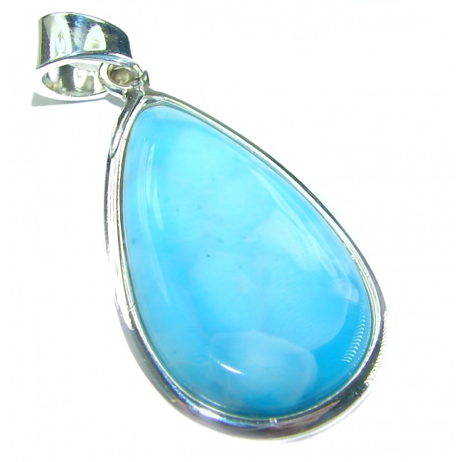 Natural Larimar .925 Sterling Silver handcrafted pendant