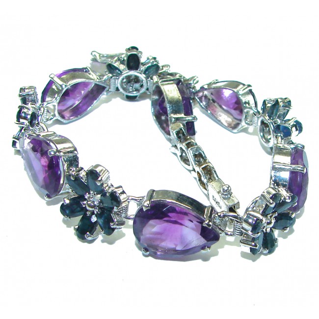 Purple Beauty authentic African Amethyst Sapphire .925 Sterling Silver handcrafted Bracelet