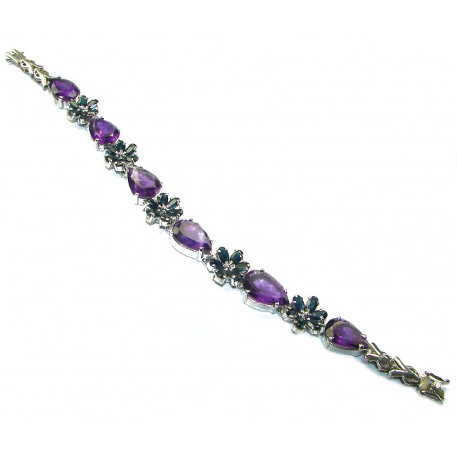 Purple Beauty authentic African Amethyst Sapphire .925 Sterling Silver handcrafted Bracelet