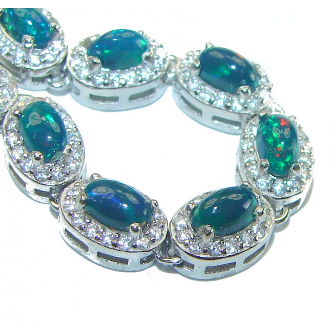 Gift of Nature Black Opal .928 Sterling Silver handcrafted Bracelet