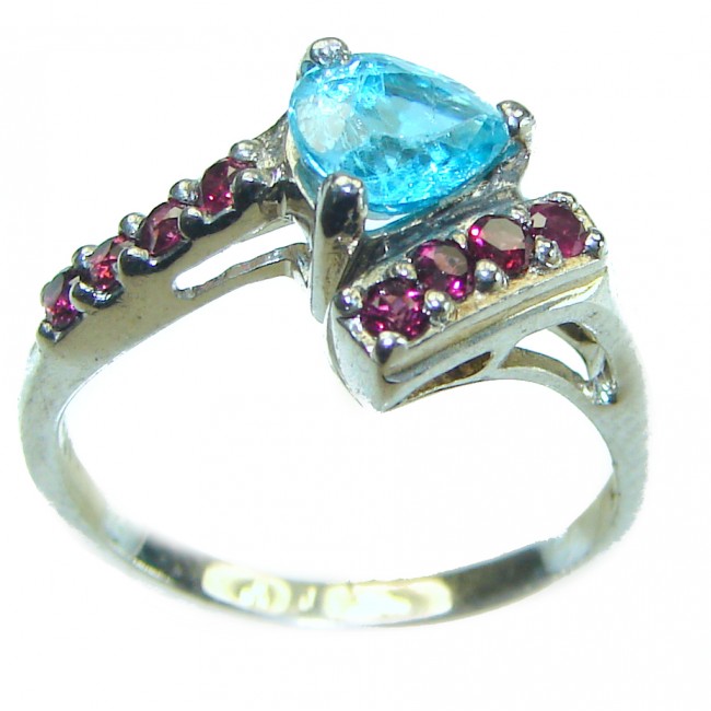 Ocean drop Swiss Blue Topaz .925 Sterling Silver handmade Ring size 6 1/2