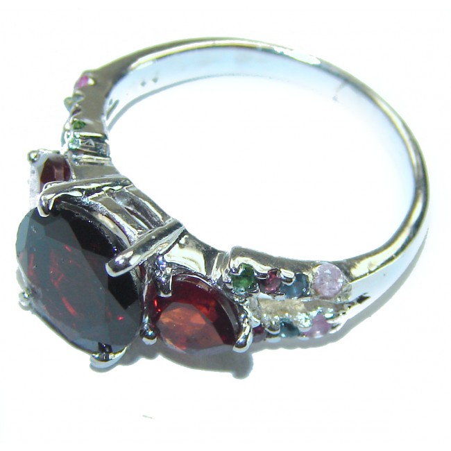 Authentic Amethyst Garnet .925 Sterling Silver handcrafted Ring size 6 1/2