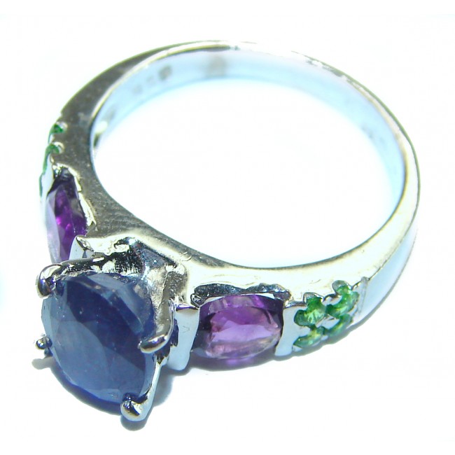 Luxurious Sapphire .925 Sterling Silver handcrafted Ring size 5