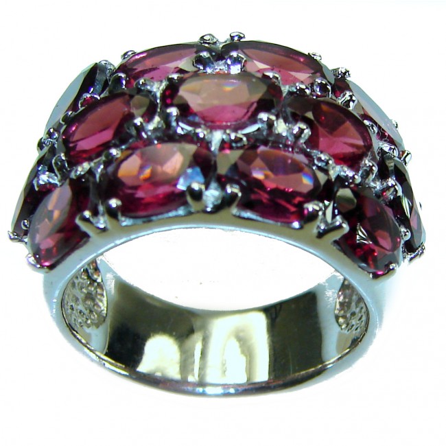 Authentic Garnet .925 Sterling Silver handcrafted Ring size 7 3/4