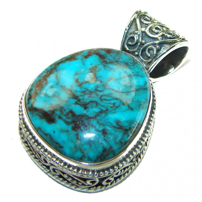 Arizona Beauty Natural Natural Turquoise .925 Sterling Silver handmade pendant