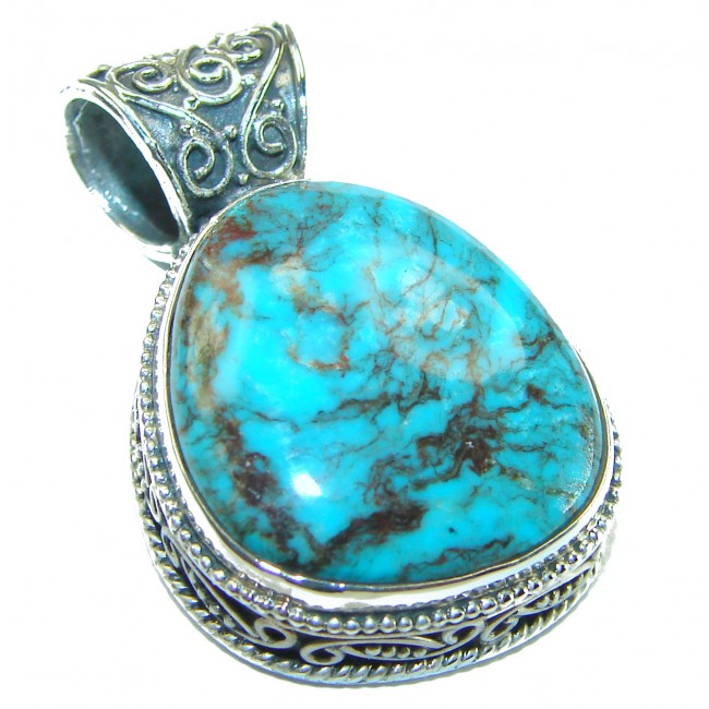 Arizona Beauty Natural Natural Turquoise .925 Sterling Silver handmade pendant