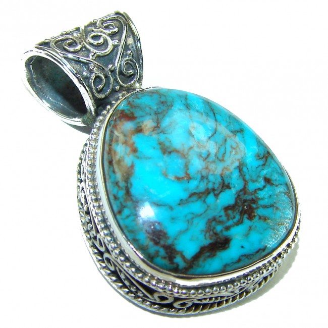 Arizona Beauty Natural Natural Turquoise .925 Sterling Silver handmade pendant