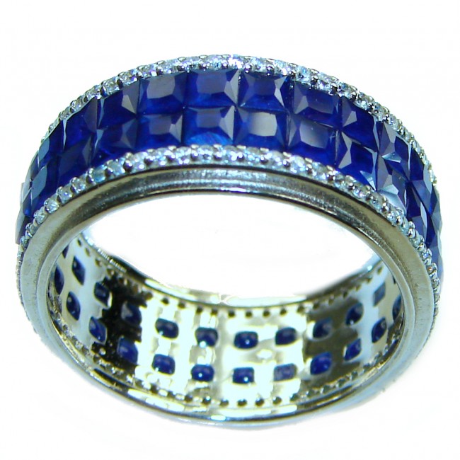 My Love Sapphire .925 Sterling Silver Eternity Ring size 7 1/2