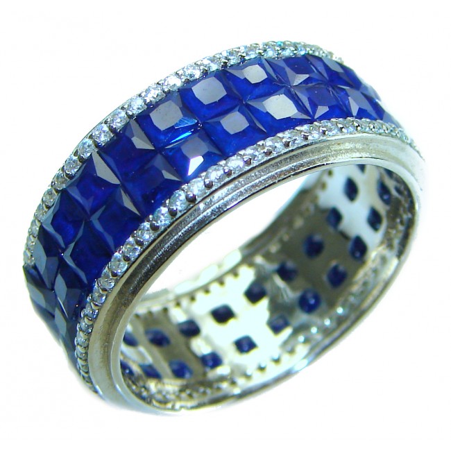 My Love Sapphire .925 Sterling Silver Eternity Ring size 7 1/2