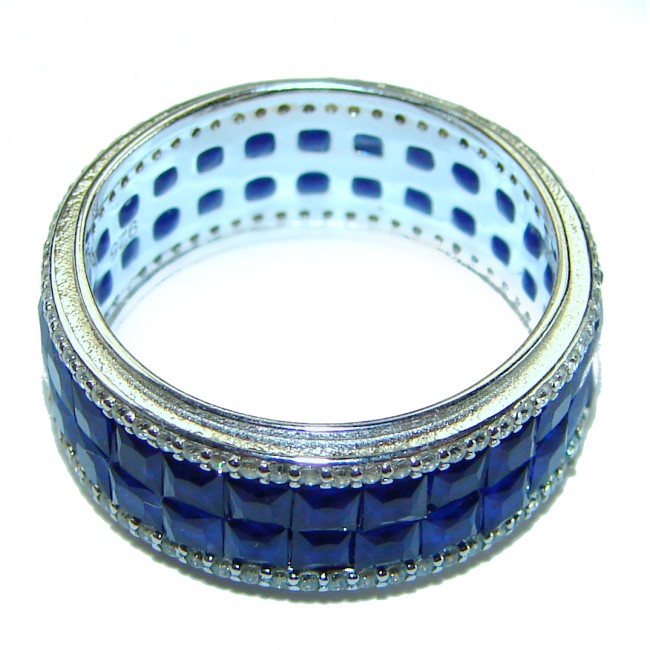 My Love Sapphire .925 Sterling Silver Eternity Ring size 7 1/2