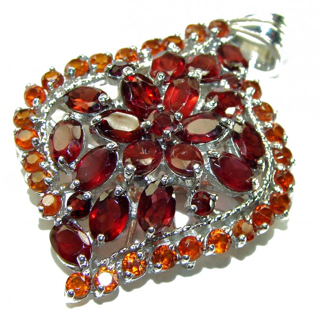 Authentic Garnet .925 Sterling Silver handcrafted pendant