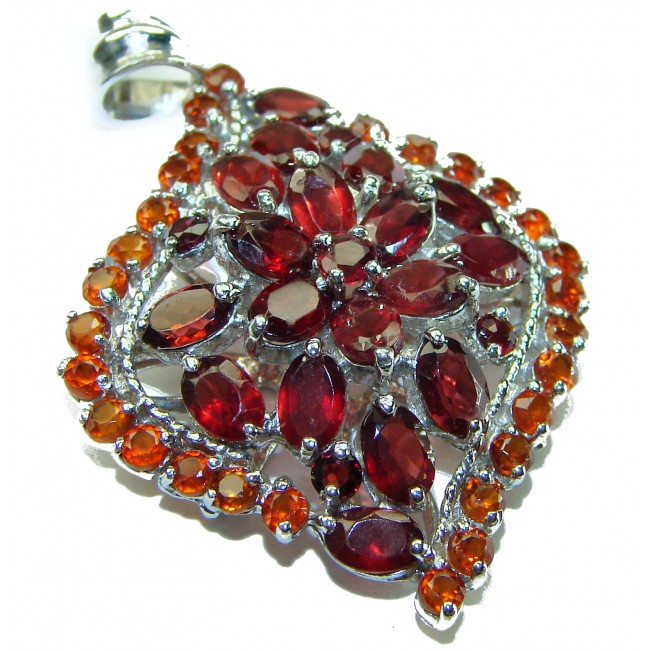 Authentic Garnet .925 Sterling Silver handcrafted pendant