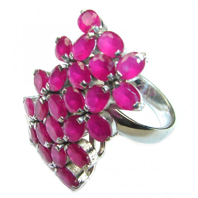 Gabriela authentic Ruby .925 Sterling Silver handcrafted Large Statement Ring s. 8