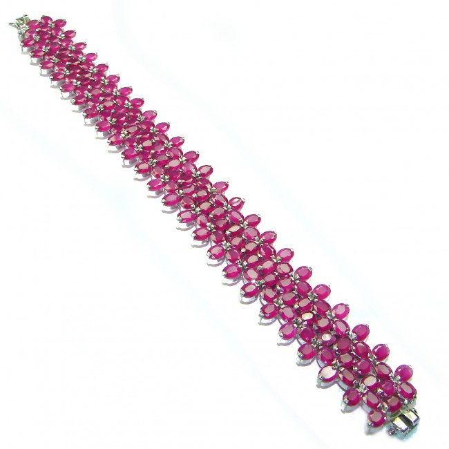 Gabriela authentic Ruby .925 Sterling Silver handcrafted Large Statement Bracelet