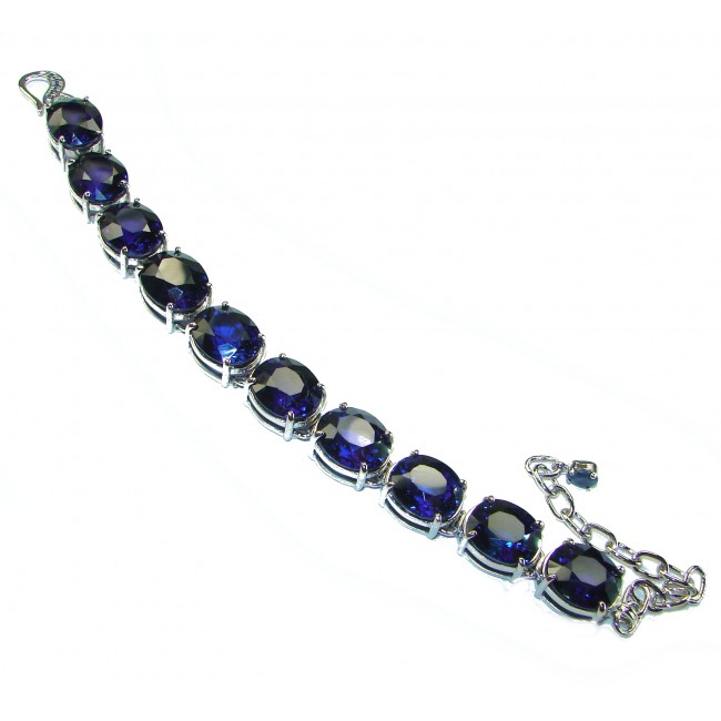 105.5 carat London Blue Topaz .925 Sterling Silver handcrafted Bracelet