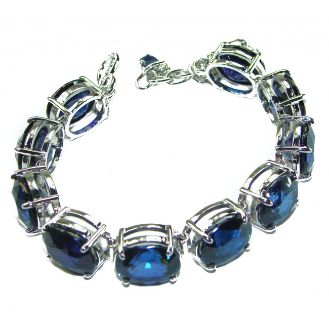 105.5 carat London Blue Topaz .925 Sterling Silver handcrafted Bracelet