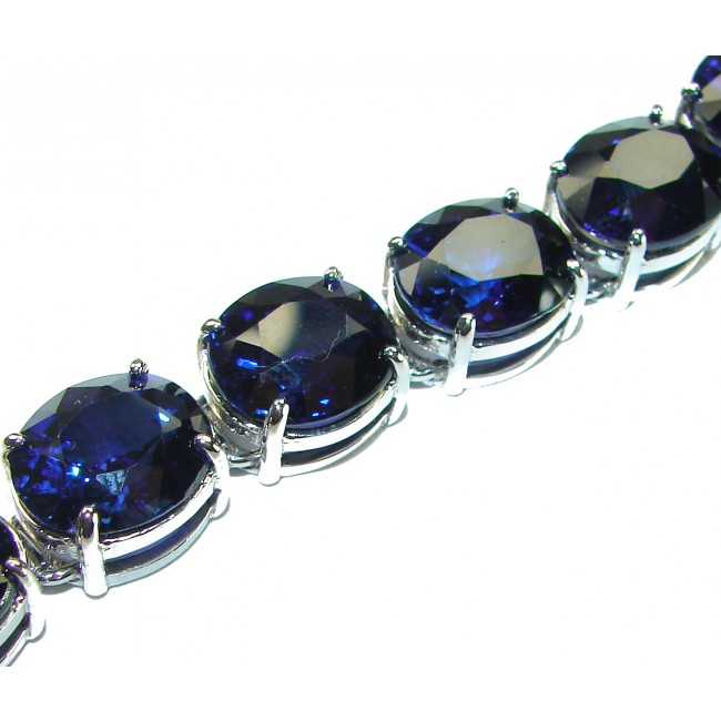 105.5 carat London Blue Topaz .925 Sterling Silver handcrafted Bracelet