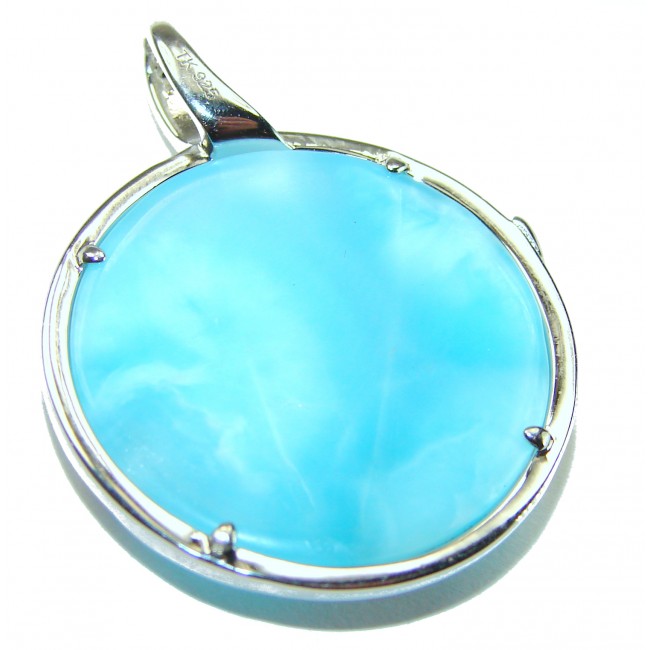 Caribbean Beauty genuine Blue Larimar .925 Sterling Silver handmade Pendant