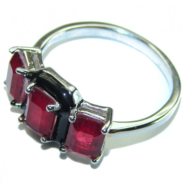 Art Decor quality unique Ruby .925 Sterling Silver handcrafted Ring size 9 1/4