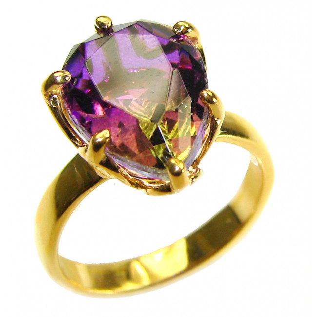 Incredible Ametrine 14K Gold over .925 Sterling Silver handcrafted Ring s. 6