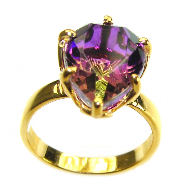 Incredible Ametrine 14K Gold over .925 Sterling Silver handcrafted Ring s. 6