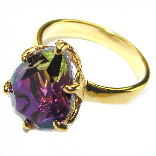 Incredible Ametrine 14K Gold over .925 Sterling Silver handcrafted Ring s. 6