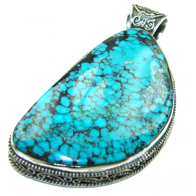 Arizona Beauty Natural Natural Turquoise .925 Sterling Silver handmade pendant