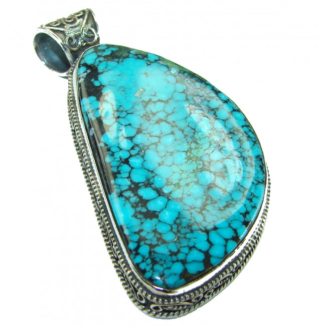 Arizona Beauty Natural Natural Turquoise .925 Sterling Silver handmade pendant