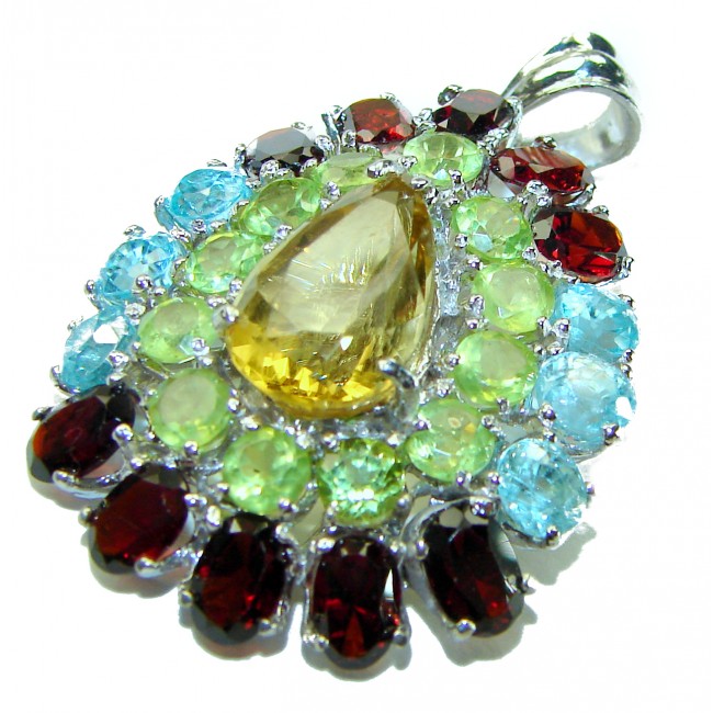 Summer Fiesta Citrine .925 Sterling Silver handcrafted Pendant