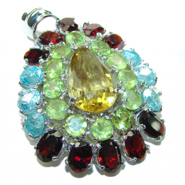 Summer Fiesta Citrine .925 Sterling Silver handcrafted Pendant