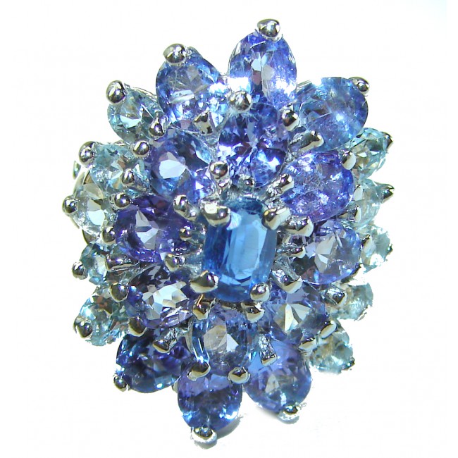 Marigolds authentic Kyanite Tanzanite .925 Sterling Silver handcrafted Statement Ring size 8