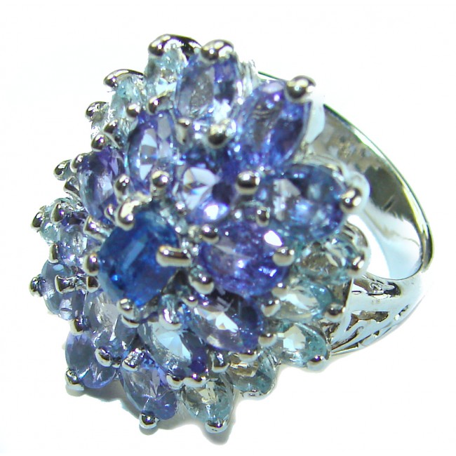 Marigolds authentic Kyanite Tanzanite .925 Sterling Silver handcrafted Statement Ring size 8