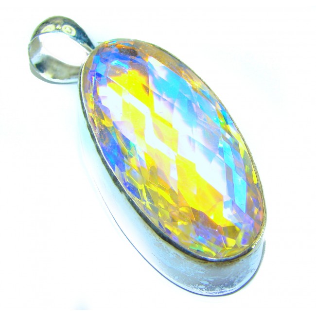 Eau Pure 33.5 carat AQUA Topaz .925 Sterling Silver handmade Pendant