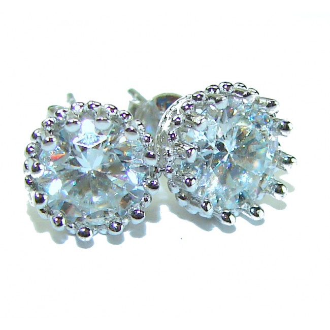 Exclusive White Topaz .925 Sterling Silver handcrafted Earrings