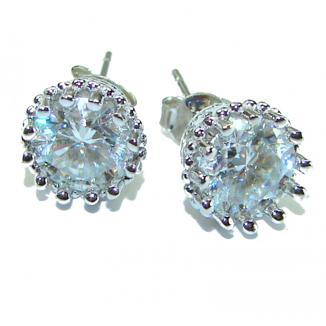 Exclusive White Topaz .925 Sterling Silver handcrafted Earrings