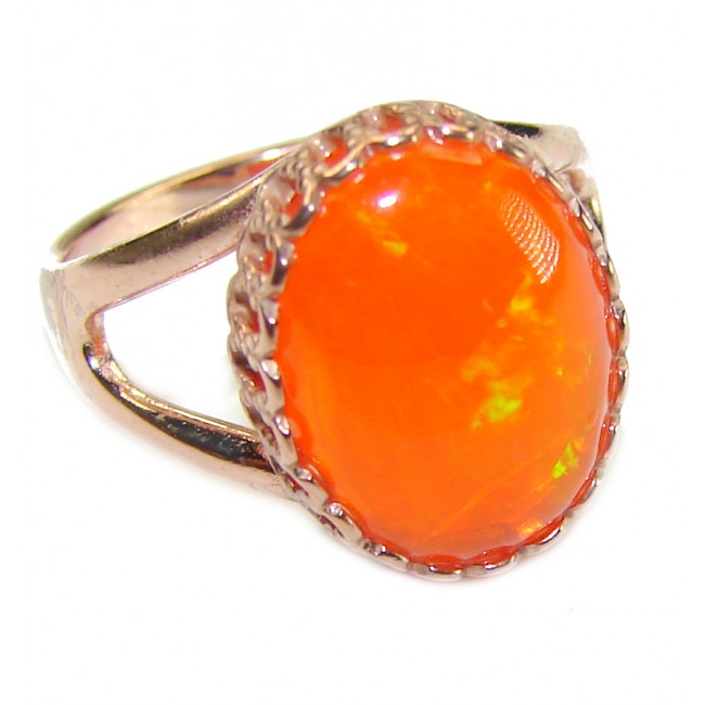 Golden Galaxy Ethiopian Opal 18K Rose Gold over .925 Sterling Silver handcrafted Ring size 6