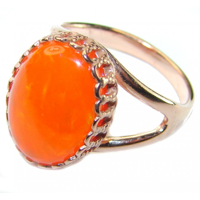 Golden Galaxy Ethiopian Opal 18K Rose Gold over .925 Sterling Silver handcrafted Ring size 6