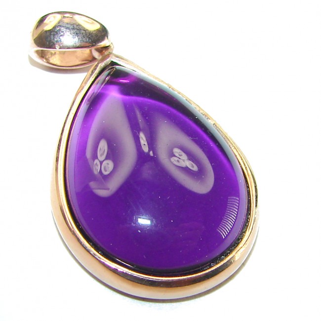 Vintage Design Amethyst 14K Rose Gold over .925 Sterling Silver handcrafted Pendant