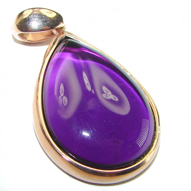 Vintage Design Amethyst 14K Rose Gold over .925 Sterling Silver handcrafted Pendant