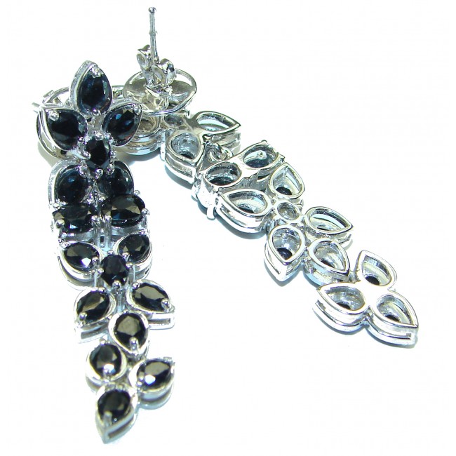 Authentic Sapphire .925 Sterling Silver Large Statement earrings