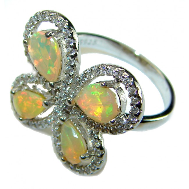 Golden Butterfly 11.5 carat Ethiopian Opal .925 Sterling Silver handmade Ring size 7 1/4