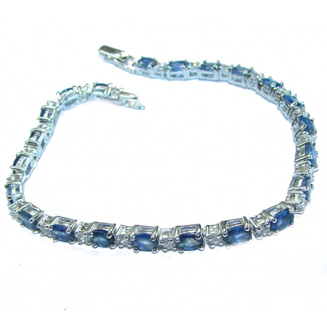 Luxurious natural Sapphire .925 Sterling Silver handcrafted Bracelet